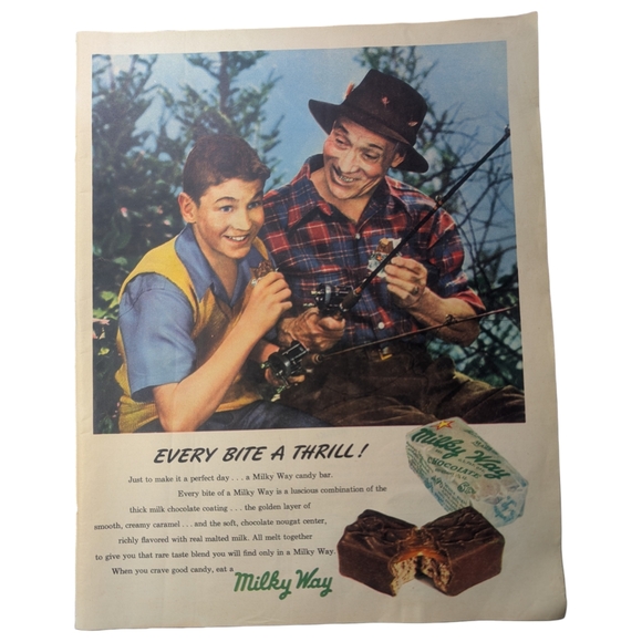 Other - 1947 Vintage Milky Way Candy Bar Advertisement